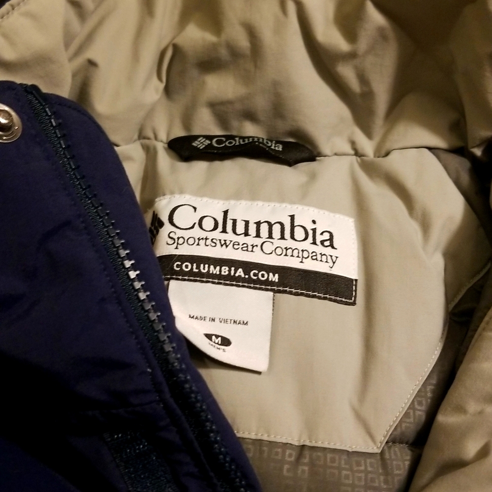 M Navy Blue and Gray Colombia Winter Coat slightly worn